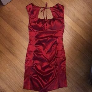 Red open back elegant dress